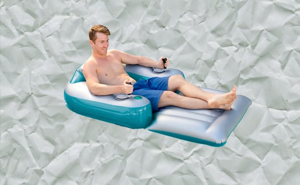 poolcandy splash runner motorized inflatable swimming pool lounger